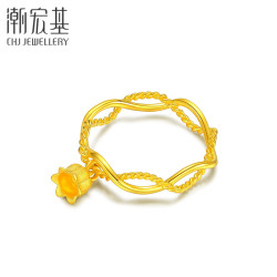 CHJ JEWELLERY 潮宏基 花韵系列 铃兰花足金戒指 2.5g SRG30005147