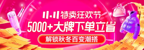 唯品会 11.11特卖狂欢节 品类轮动专场