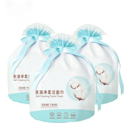 冠巢 加厚珍珠纹棉柔巾干湿两用柔巾卷一次性洗脸巾洁面巾 3卷