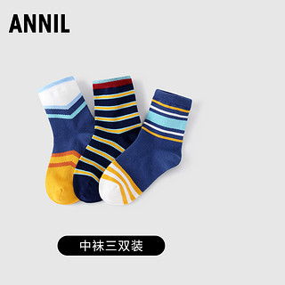 Annil 安奈儿 儿童童宝宝条纹袜