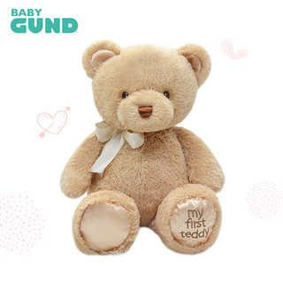 Baby Gund 我的第一只经典泰迪熊毛绒玩具睡觉抱枕公仔送女友闺蜜生日节日礼物 棕黄色38cm