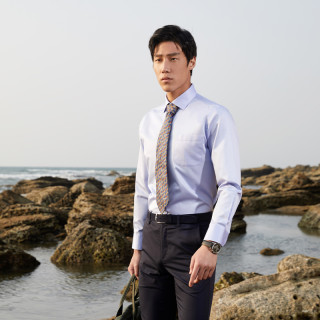 雅戈尔 男士纯棉长袖衬衫 GLDP10171 淡蓝色 41