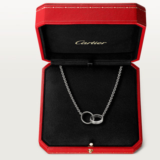 Cartier 卡地亚 love系列 B7212500 双环18K白金项链 44cm
