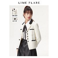 LIME FLARE 莱茵福莱尔 莱茵LIME FLARE2022秋季新款法式高级感小香风短外套黑白撞色短上衣设计感女 本白色 160/80A/M