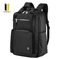 SUMDEX 森泰斯 双肩包男背包男书包男潮流旅行背包15.6吋电脑包尼龙新品HDN-262背包 黑色