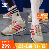adidas 阿迪达斯 三叶草USA 84 男女 冬季经典运动鞋 米色/米黄/红 41(255mm)
