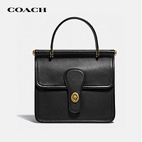 COACH 蔻驰 奢侈品女士专柜款Willis18号小号手提单肩包黑色皮质5789B4BK