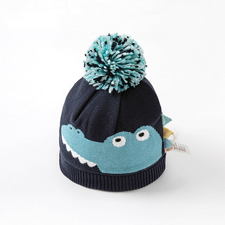 戴维贝拉 儿童帽子冬装新款男童针织帽小童宝宝洋气加绒套头帽