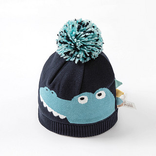 戴维贝拉 儿童帽子冬装新款男童针织帽小童宝宝洋气加绒套头帽