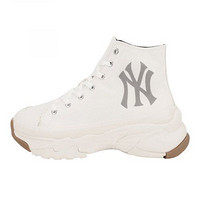 MLB新款Chunky High NY舒适厚高休闲帮帆布鞋男女同款白色32SHU111150I