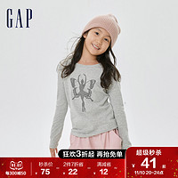 Gap 盖璞 女童创意印花长袖T恤455821
