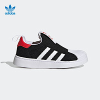 adidas 阿迪达斯 官方三叶草SUPERSTAR 360 C男小童经典贝壳头板鞋GZ5033 黑/白/红 29(175mm)