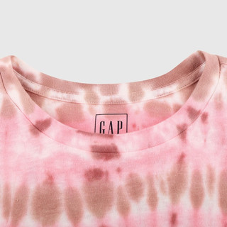 Gap女装短款时尚扎染纯棉短袖T恤707709夏季款女士透气休闲上衣薄