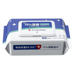 惠益 75度酒精消毒湿巾 80抽*6包 