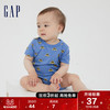 Gap婴儿纯棉短袖连体衣701042 夏季新款童装侧开襟条纹包屁衣哈衣