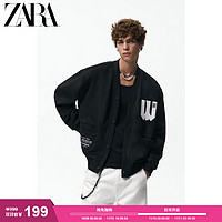 ZARA 秋季男装 美式复古仿麂皮绒棒球风夹克外套 0993301 800