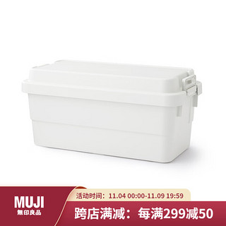 MUJI 無印良品 无印良品 MUJI 聚丙烯耐压收纳箱 KG0M3A1A 半透明 长78*宽39*高37 cm