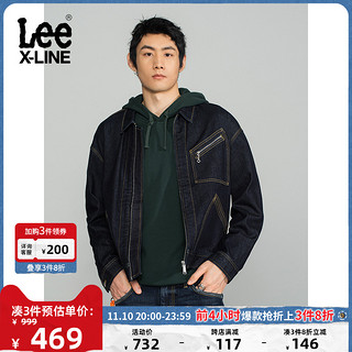 Lee XLINE22秋冬新品舒适牛仔抓绒男外套清水洗LMT004078101-898