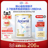 Aptamil 爱他美 白金澳洲版全新升级DHA叶黄素配方奶粉3段900g1岁以上*6罐