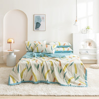 SOMERELLE 安睡宝 A类全棉棉花夏凉被芯 可水洗印花空调被薄被子 麦香-米150*200cm