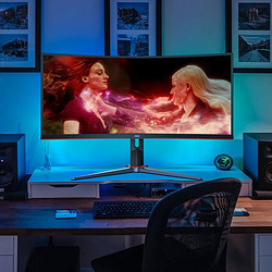 aoc冠捷34英寸wqhd165hz快速液晶1ms219曲面电竞显示器cu34g2xp