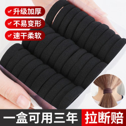 宝莱尔 头绳橡皮筋女扎头高弹力耐用网红加粗发绳简约绑头发皮套黑色发圈