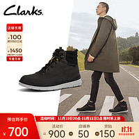 Clarks其乐男鞋秋冬新款Braxin经典登山靴休闲日常保暖潮流户外靴高帮靴 灰色261645747 41.5