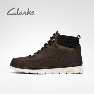 Clarks其乐男鞋秋冬新款Braxin经典登山靴休闲日常保暖潮流户外靴高帮靴 深棕色261645767 45