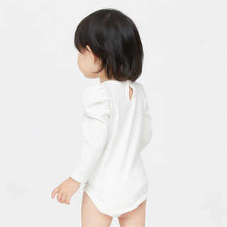 Gap 盖璞 婴儿秋冬2022新款LOGO纯棉泡泡袖连体衣454606童装洋气包屁衣