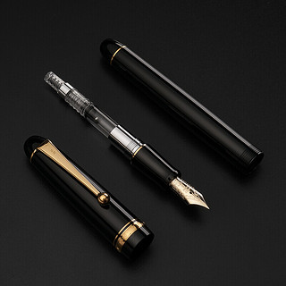 PILOT 百乐 钢笔 CUSTOM贵客74系列 FKK-1000R 黑色 FM尖 礼盒装