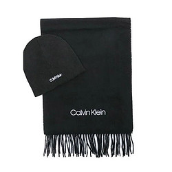 Calvin Klein 卡尔文·克莱 男士围巾手套套装 K50K507552BAX 黑色