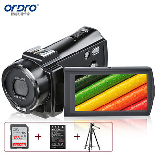 ORDRO 欧达 2.7K高清摄像机手持DV录像机便携家用摄影机2400万像素16倍智能变焦V17