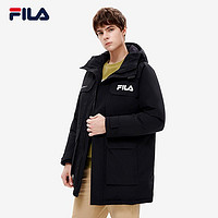 抖音超值购：FILA 斐乐 官方男子中长款加厚羽绒服时尚连帽保暖上衣F11M249904F