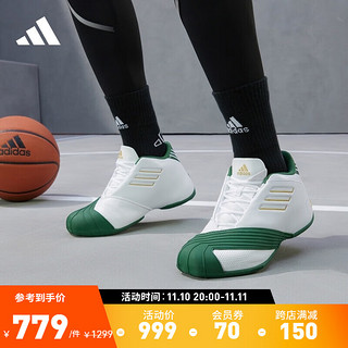 adidas 阿迪达斯 官方麦迪1代男子复刻版专业篮球鞋FW3663 白/军绿色 45(280mm)