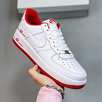 NIKE 耐克 空军一号AF1 Low ’07 低帮百搭休闲运动板鞋男鞋女鞋白红气垫鞋 白红色 36