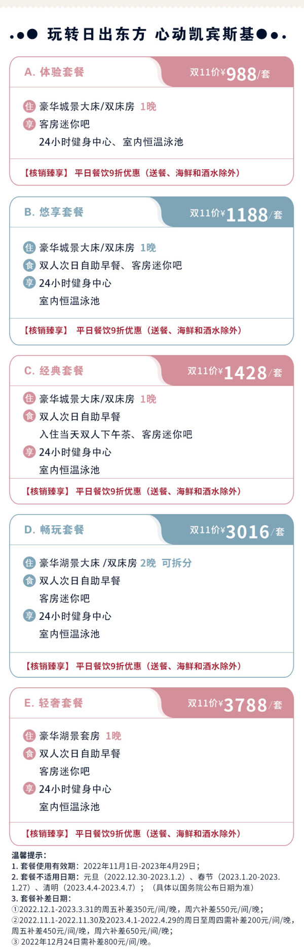京郊后花园网红酒店,看旭日东升!北京日出东方凯宾斯基酒店 豪华城景/湖景房1-2晚套餐