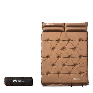 MOBIGARDEN）水瓶防潮垫 户外露营自动充气垫可拼接隔凉睡垫气垫床防潮垫 栗棕色/双人3cm