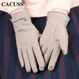 CACUSS手套女秋冬季加绒加厚羊毛骑行保暖触屏可爱防风男开车户外