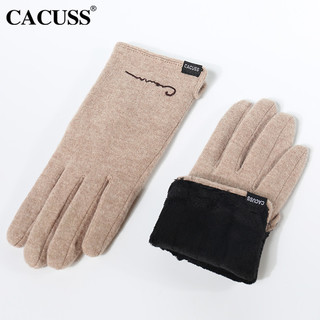 CACUSS手套女秋冬季加绒加厚羊毛骑行保暖触屏可爱防风男开车户外