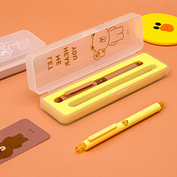 KACO 文采 K1028 布朗熊联名 按动中性笔 0.5mm黑色  2支/盒 （黄色+棕色）