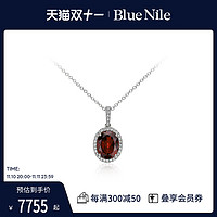 Blue Nile 石榴石及钻石镶嵌项链海蓝宝石吊坠14k金蛋白石