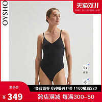 OYSHO 黑色吊带泡温泉海边连体泳衣女士泳装ins风 30745301800