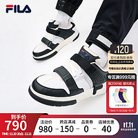 FILA 斐乐 张艺兴同款FILA斐乐男鞋厚底板鞋2022冬新款时尚百搭休闲鞋蛋糕鞋 雪白/黑