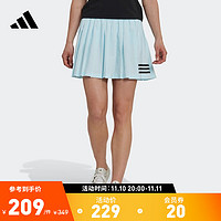 adidas 阿迪达斯 官方女装吸湿快干网球运动半身百褶短裙GL5469 蓝 A/L