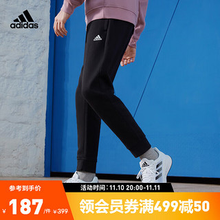 adidas 阿迪达斯 官方男装冬季新款加绒加厚运动裤IB2769 黑色/白 A/L