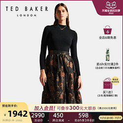 TED BAKER 2022秋冬新品女士复古提花长袖针织拼接连衣裙 265488A