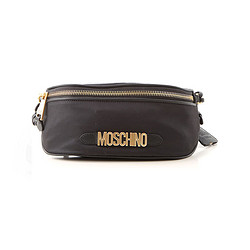 MOSCHINO 莫斯奇诺 女士黑色尼龙徽标装饰腰包