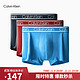 Calvin Klein CK内衣男士三条装时尚LOGO腰边亲肤透气贴身平角内裤 NP2261O 0I7-深蓝/蓝/红 M