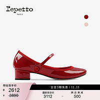 Repetto 丽派朵 ROSE牛漆皮皮底圆头低跟法式复古玛丽珍鞋秋季款