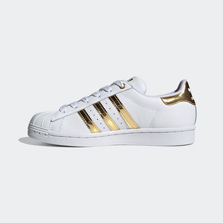 adidas ORIGINALS adidas阿迪达斯 三叶草 SUPERSTARMETAL TOE 女 金属特别款贝壳头板鞋 白/金金属 37(230mm)